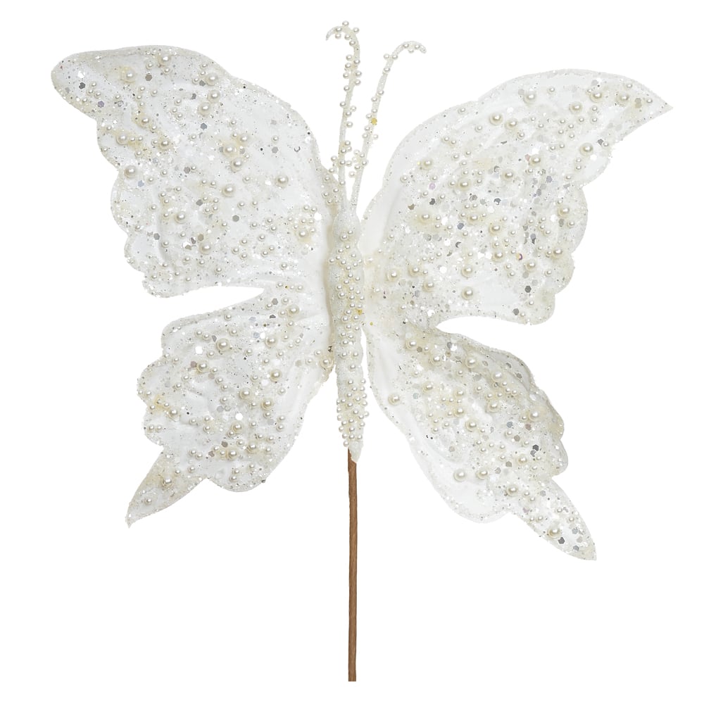 C.BORBOLETA NATAL (BRANCO) 22cm