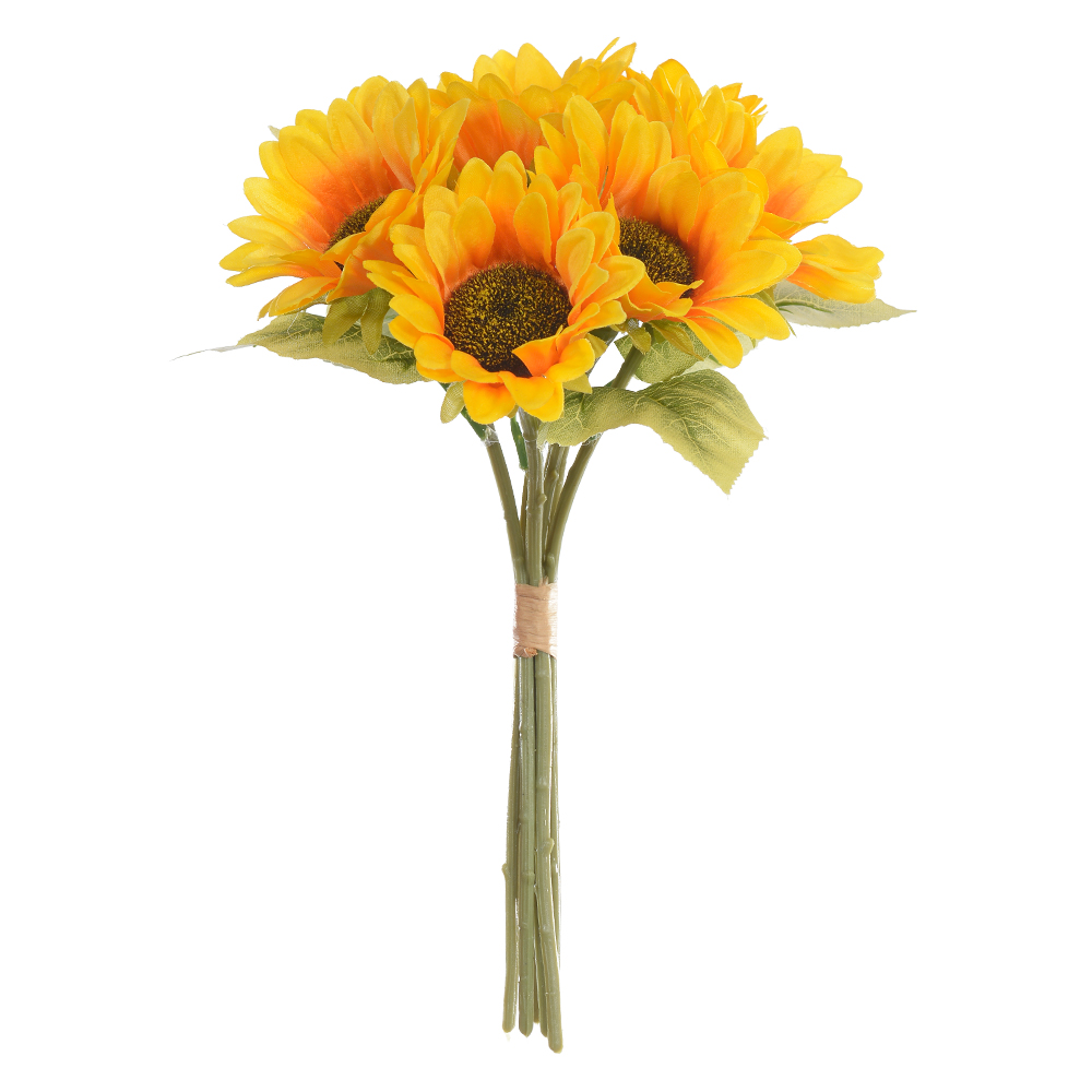 B.GIRASSOL RAMALHETE C/ FITA X6 (AMARELO) 33cm