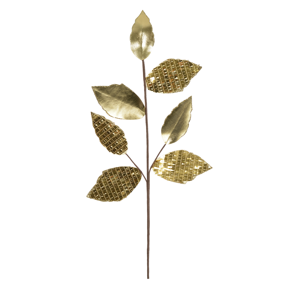 H.FOLHA NATAL ESPELHADO. (DOURADO) 61cm