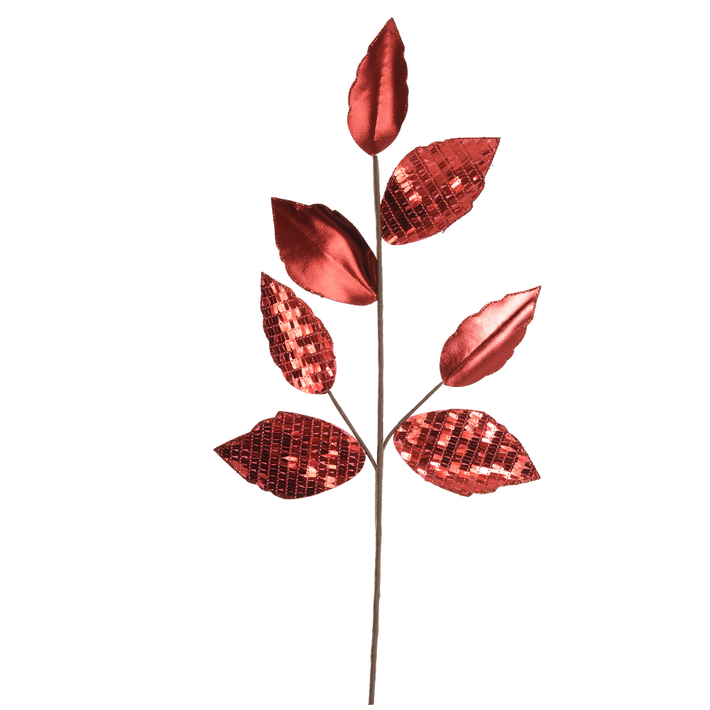 H.FOLHA NATAL ESPELHADO. (VERMELHO) 61cm