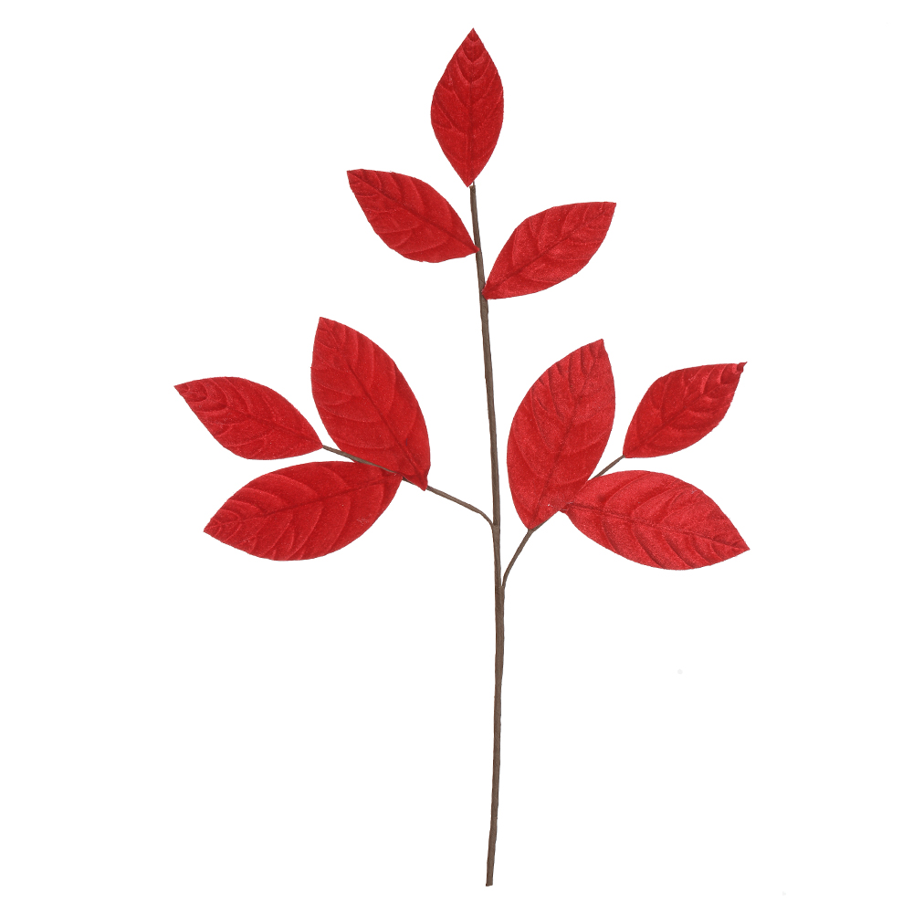 H.FOLHA NATAL AVELUDADO (VERMELHO) 60cm