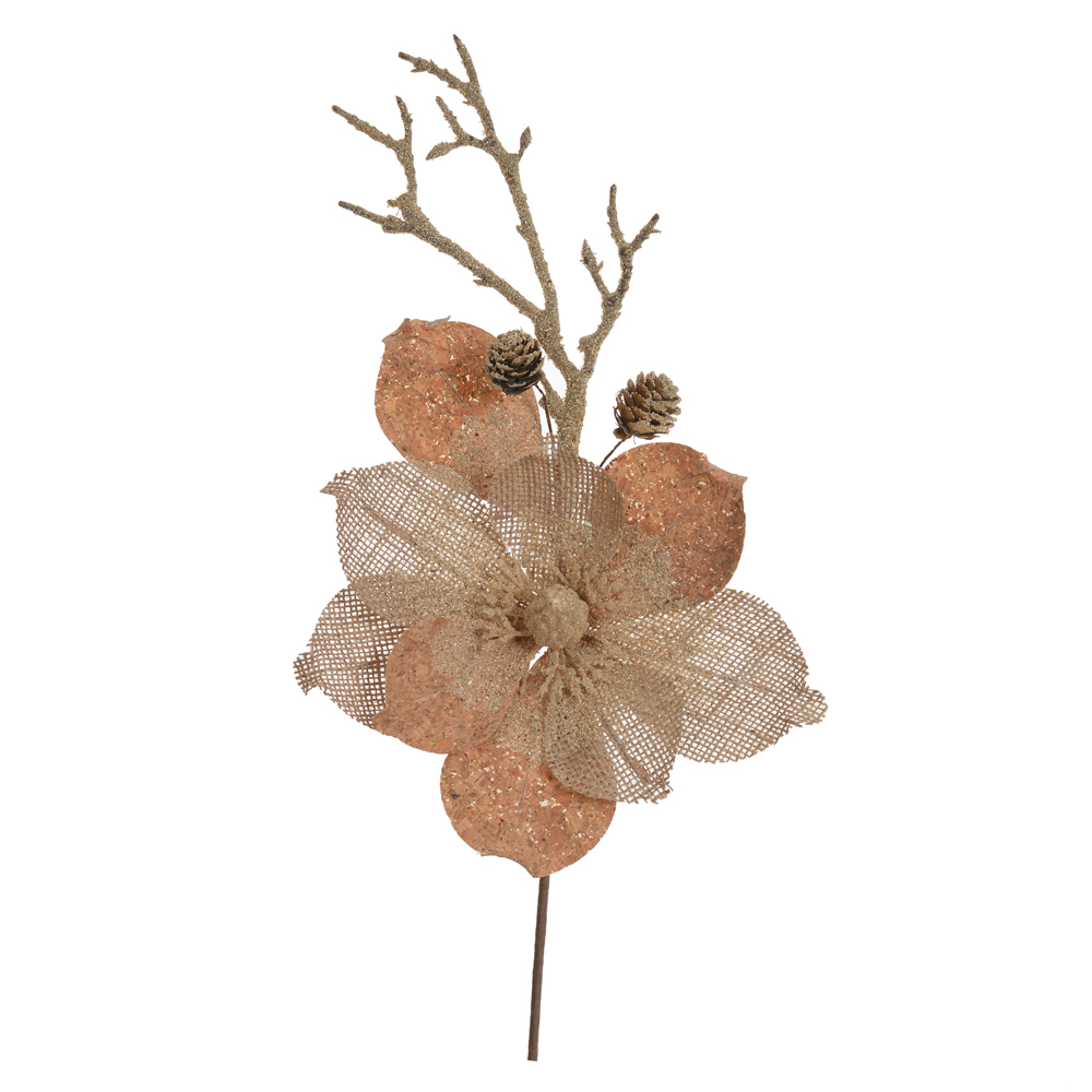 H.MAGNOLIA NATAL RUSTICO C/PINHA (BEGE) 44cm