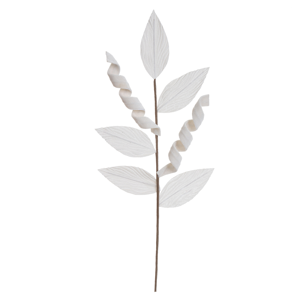 H.FOLHA NATAL AVELUDADO (OFF WHITE) 66cm