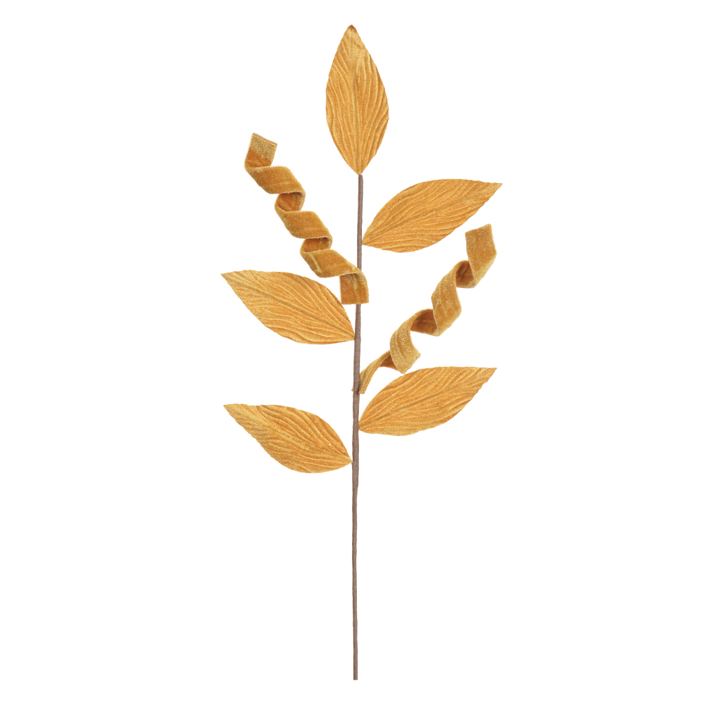 H.FOLHA NATAL AVELUDADO (DOURADO) 66cm