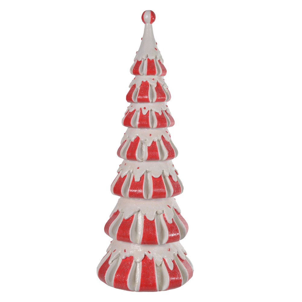 RESINA NATAL ARVORE (VERMELHO BRANCO) 40X14,3cm