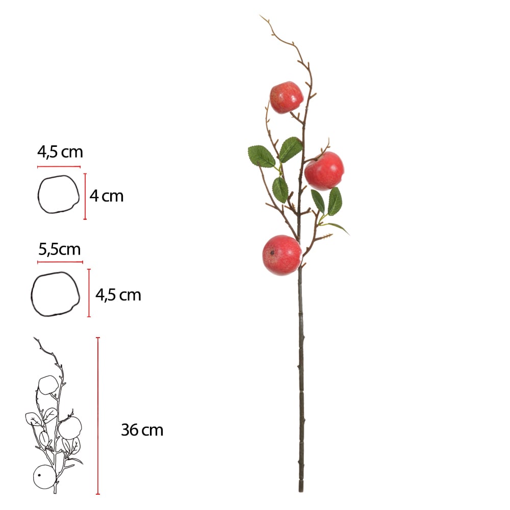 C.GALHO FRUTA X3 (VERMELHO) 67cm