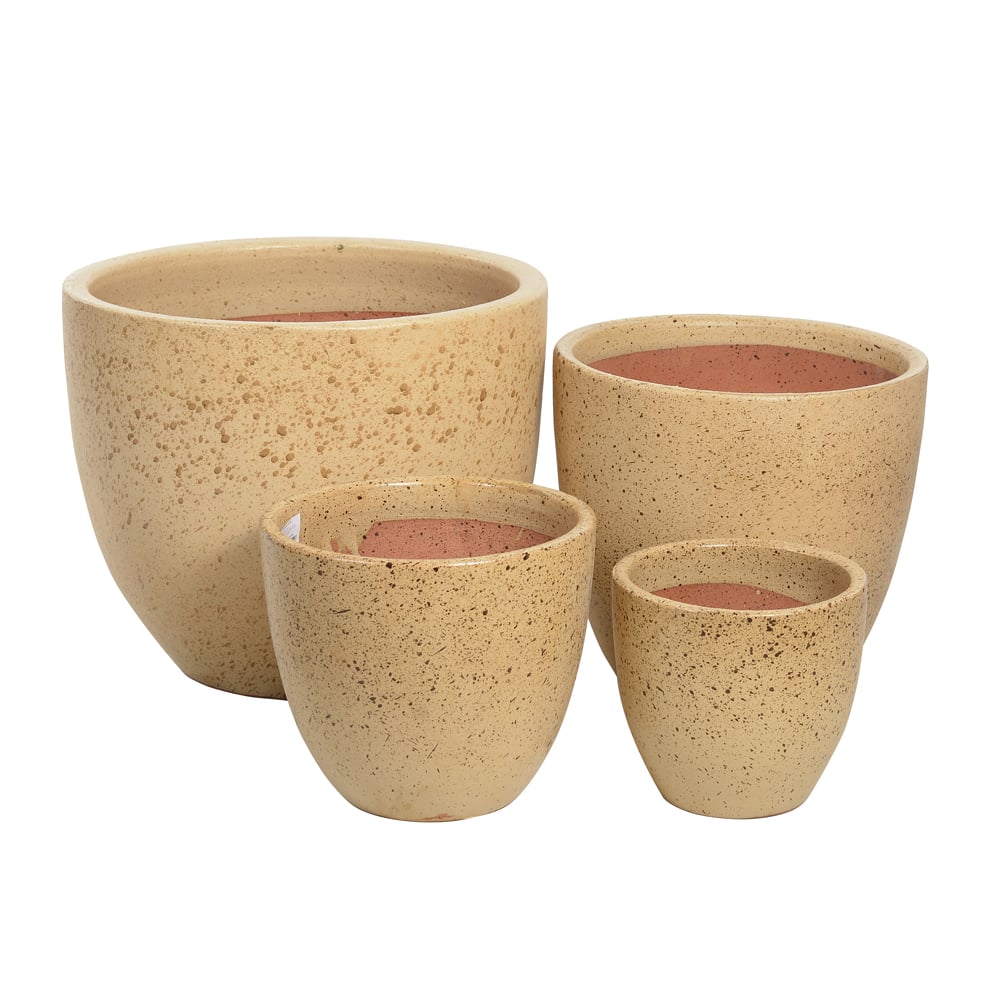 VASO CERAMICA C/4 UNI (BEGE) 40cm