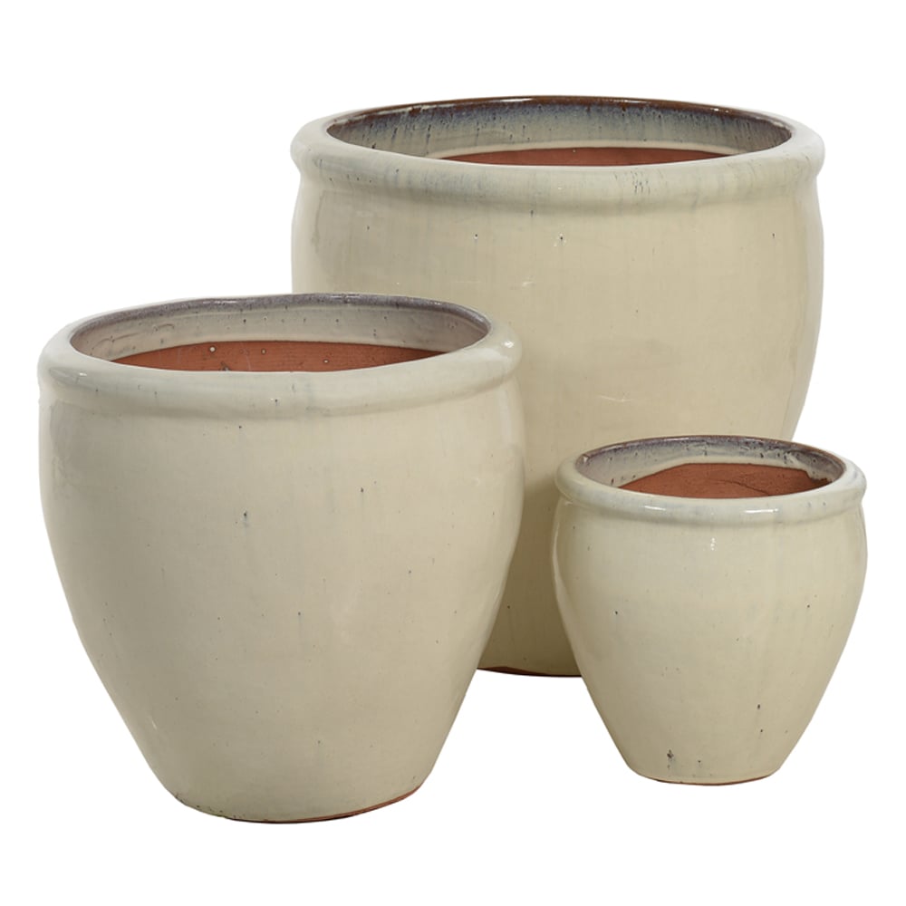 VASO CERAMICA C/3 UNI (OFF WHITE) 47cm