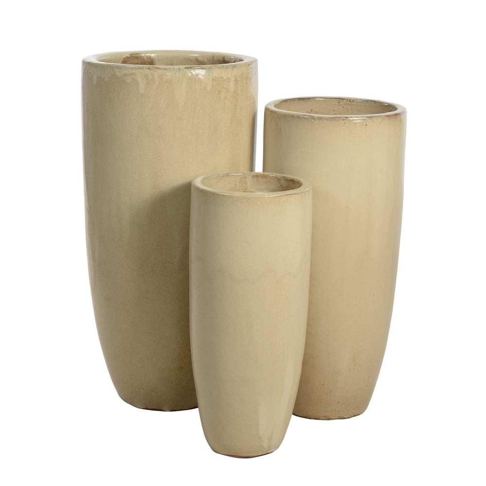 VASO CERAMICA C/3 UNI (BEGE) 80cm