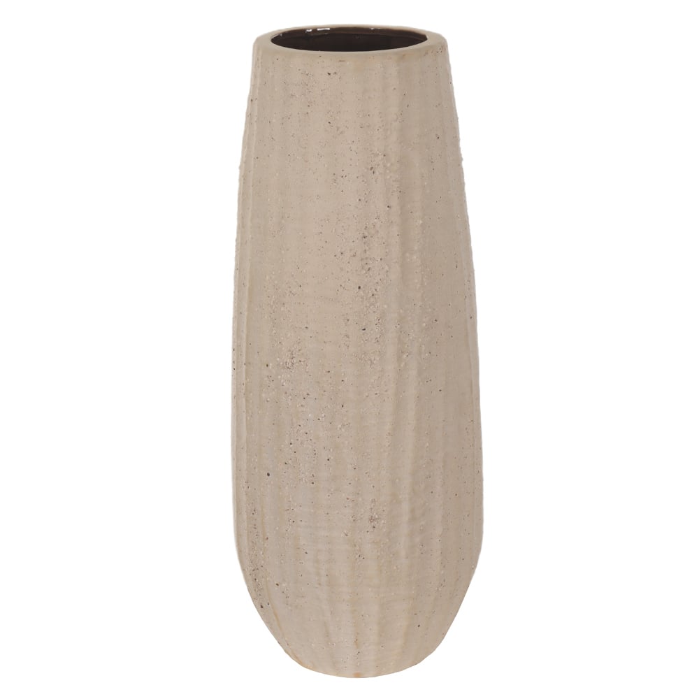 VASO DECORATIVO CERAMICA TEXTURIZADO (BEGE) 40cm 16,5d