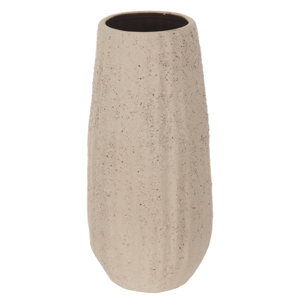 VASO DECORATIVO CERAMICA TEXTURIZADO (BEGE) 29,5cm 14d
