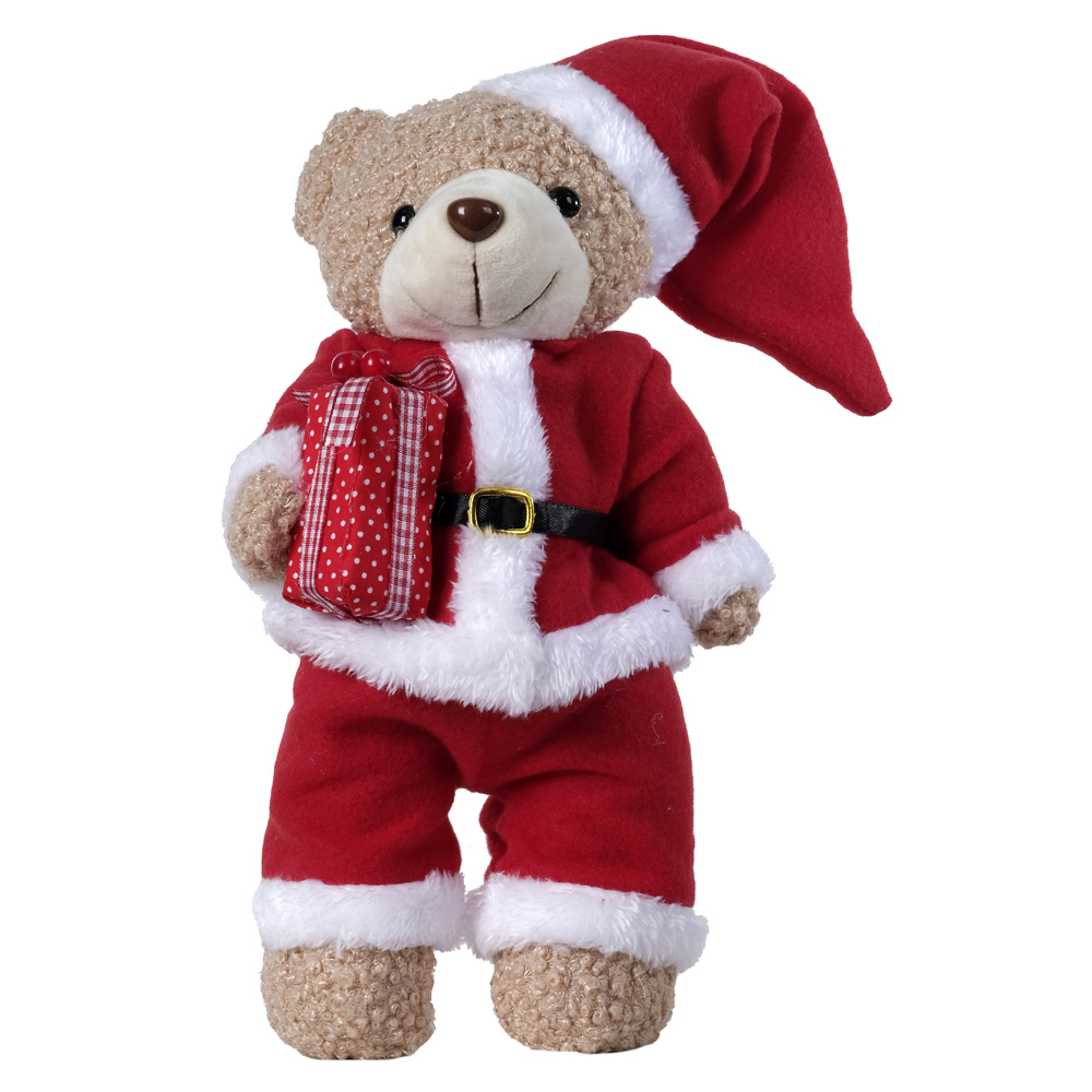 BONECO NATAL URSO (VERMELHO) 30cm