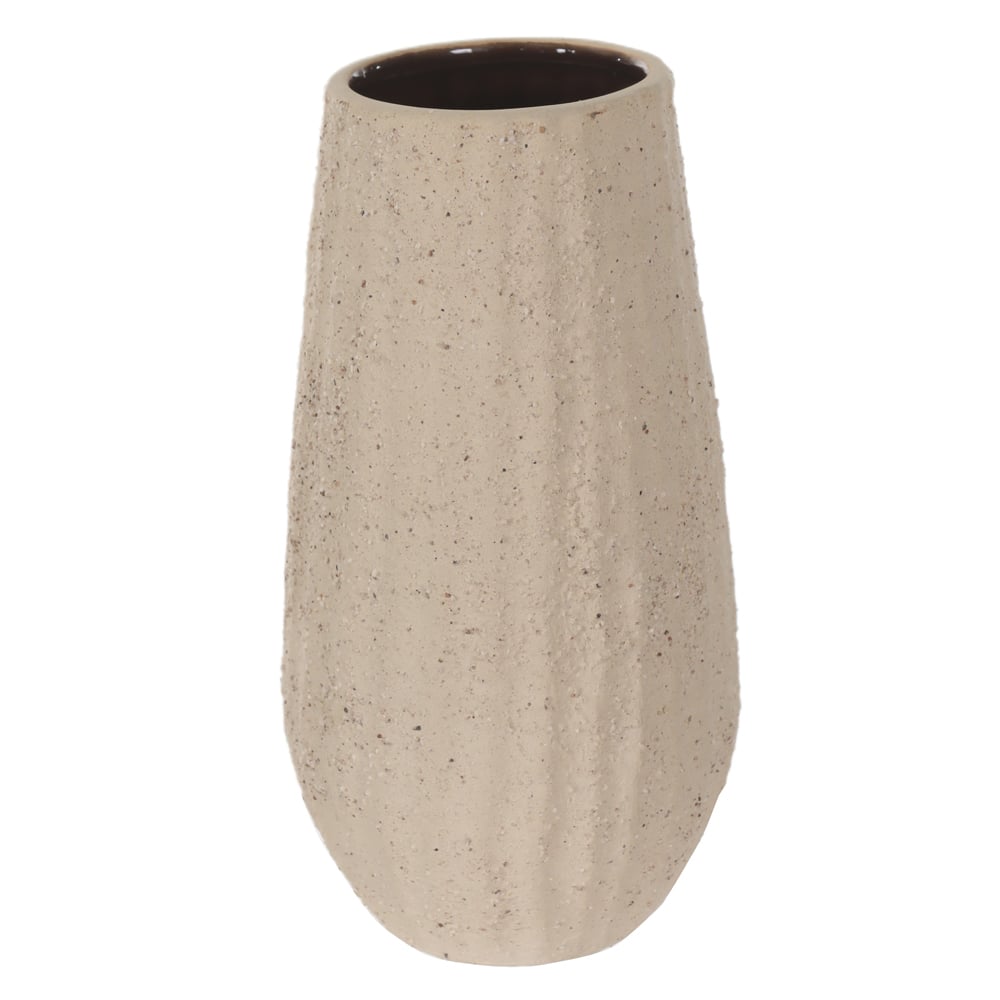 VASO DECORATIVO CERAMICA TEXTURIZADO (BEGE) 24cm 13d