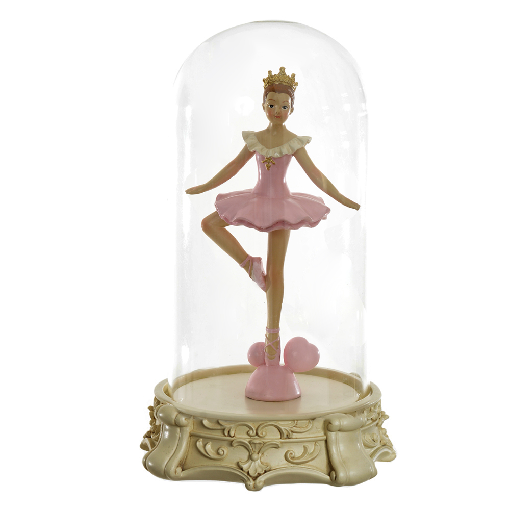 RESINA NATAL CUPULA BAILARINA (ROSA) 26X15,5cm
