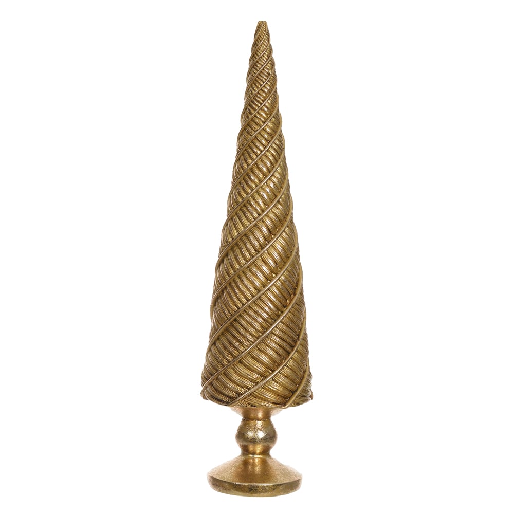 RESINA NATAL ARVORE (DOURADO) 34,5X8,5X8,5cm