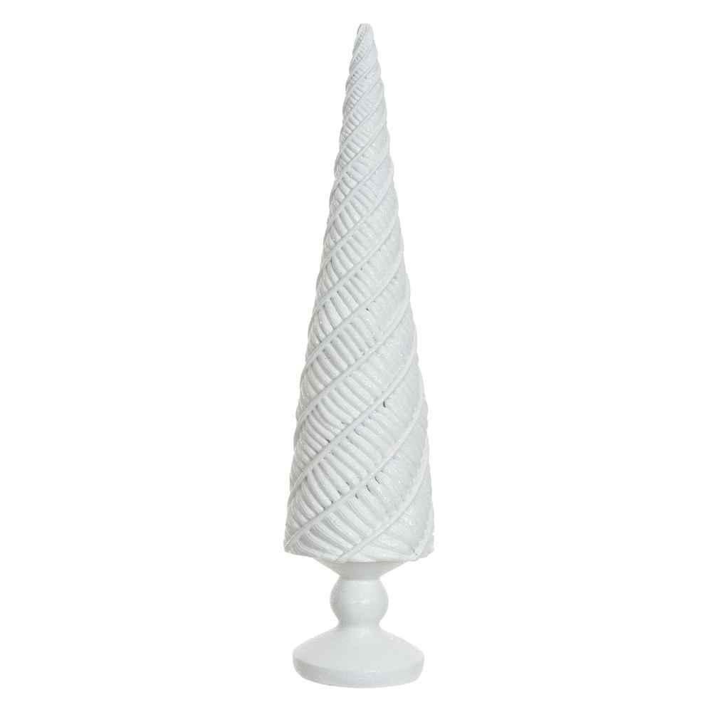 RESINA NATAL ARVORE (BRANCO) 34,5X8,5X8,5cm