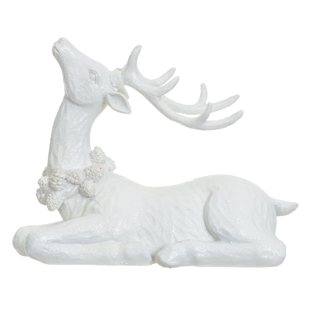 RESINA NATAL RENA SENTADO (BRANCO) 16,5X21,5cm