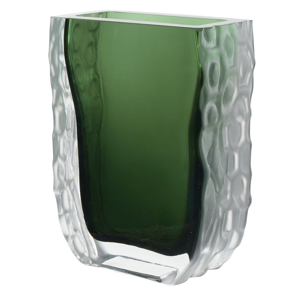 VASO DECOR VIDRO (VERDE) 20,5X15X7cm