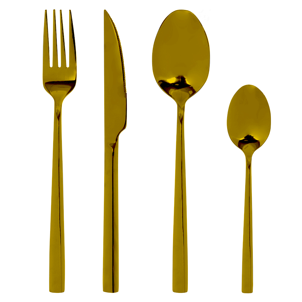 FAQUEIRO ACO INOX 24 PECAS (DOURADO)