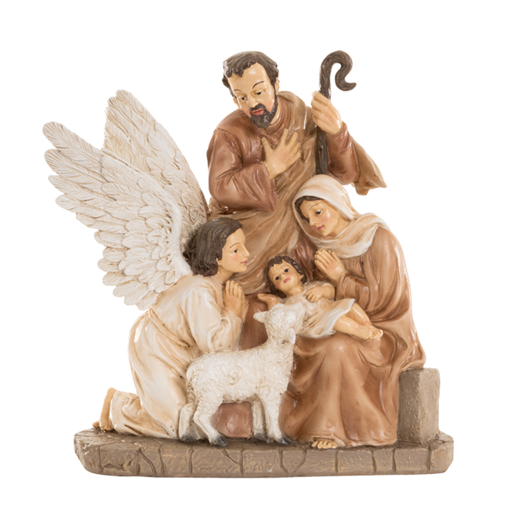 RESINA NATAL SAGRADA FAMILIA (BEGE) 20X20cm