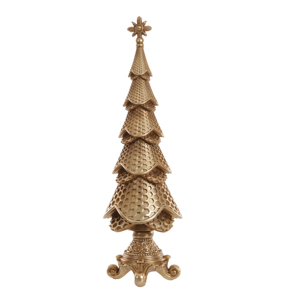 RESINA NATAL ARVORE (DOURADO) 51,5X15,5cm