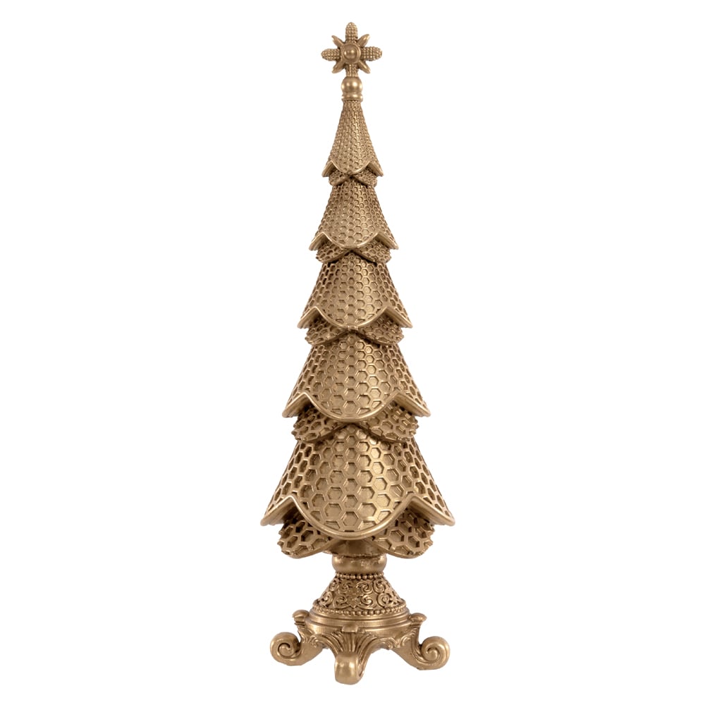 RESINA NATAL ARVORE (DOURADO) 35X30cm