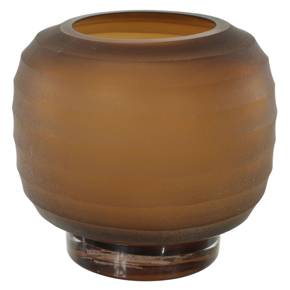 VASO DECOR VIDRO (AMBAR) 14,5cm 16d