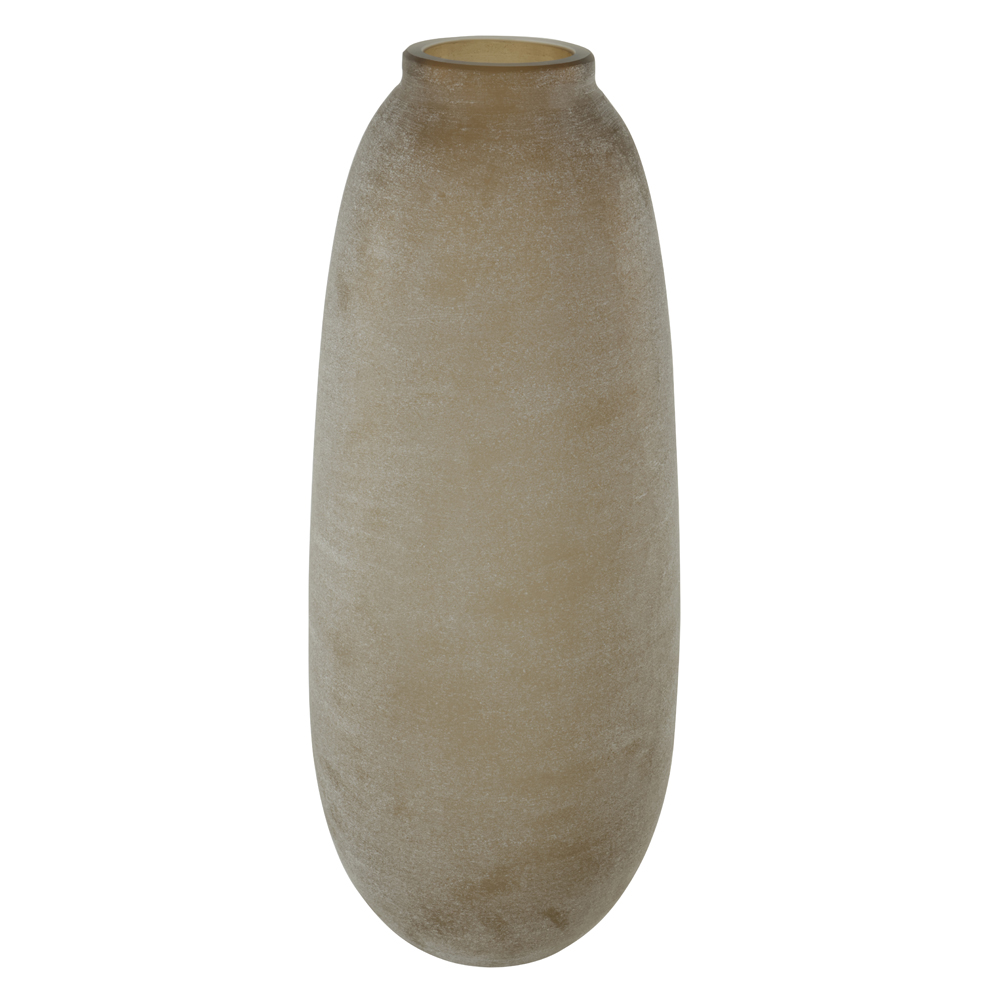 VASO DECOR VIDRO (MARROM FOSCO) 39,5cm 16,5d
