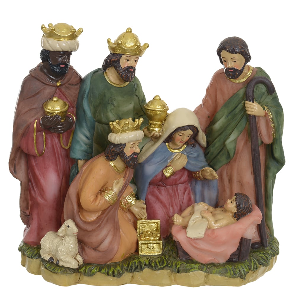 RESINA NATAL PRESEPIO (COLORIDO) 13X15cm