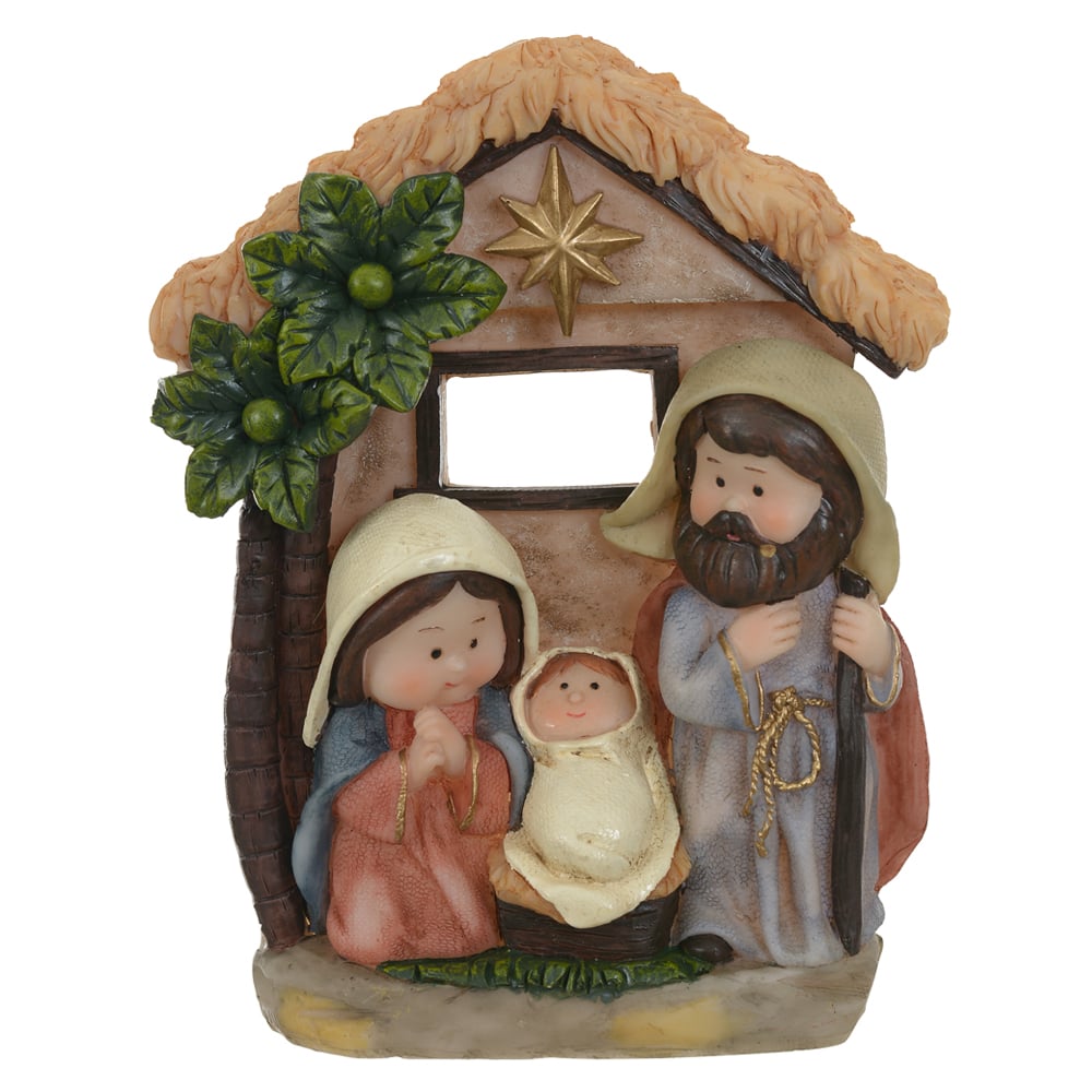 RESINA NATAL SAGRADA FAMILIA INFANTIL (COLORIDO) 18,5X14,5cm