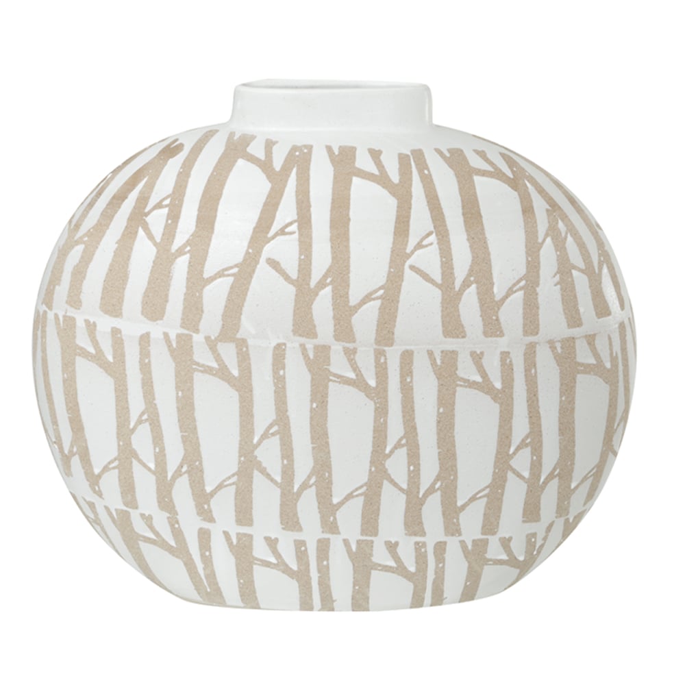 VASO DECORATIVO CERAMICA (BRANCO BEGE) 39,5X46X18cm