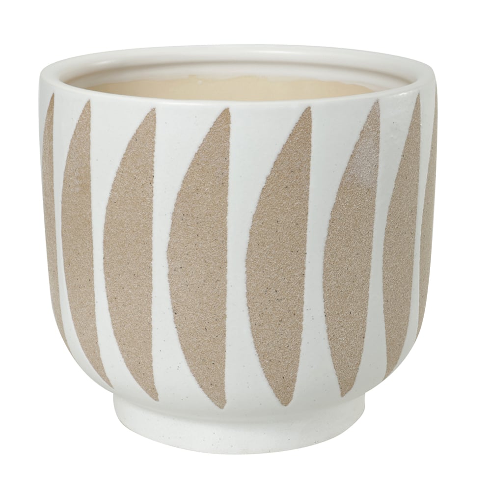 CACHEPOT DECORATIVO CERAMICA (BRANCO BEGE) 12cm 12,5d