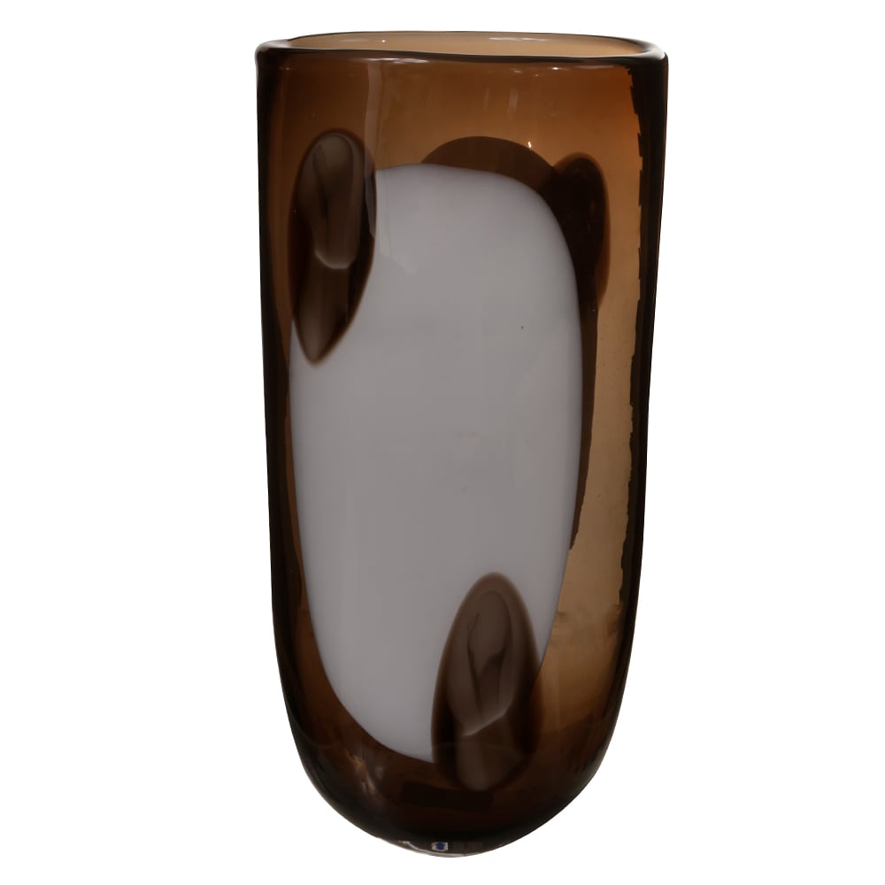 VASO DECOR VIDRO (MARROM) 37,5X16X12cm