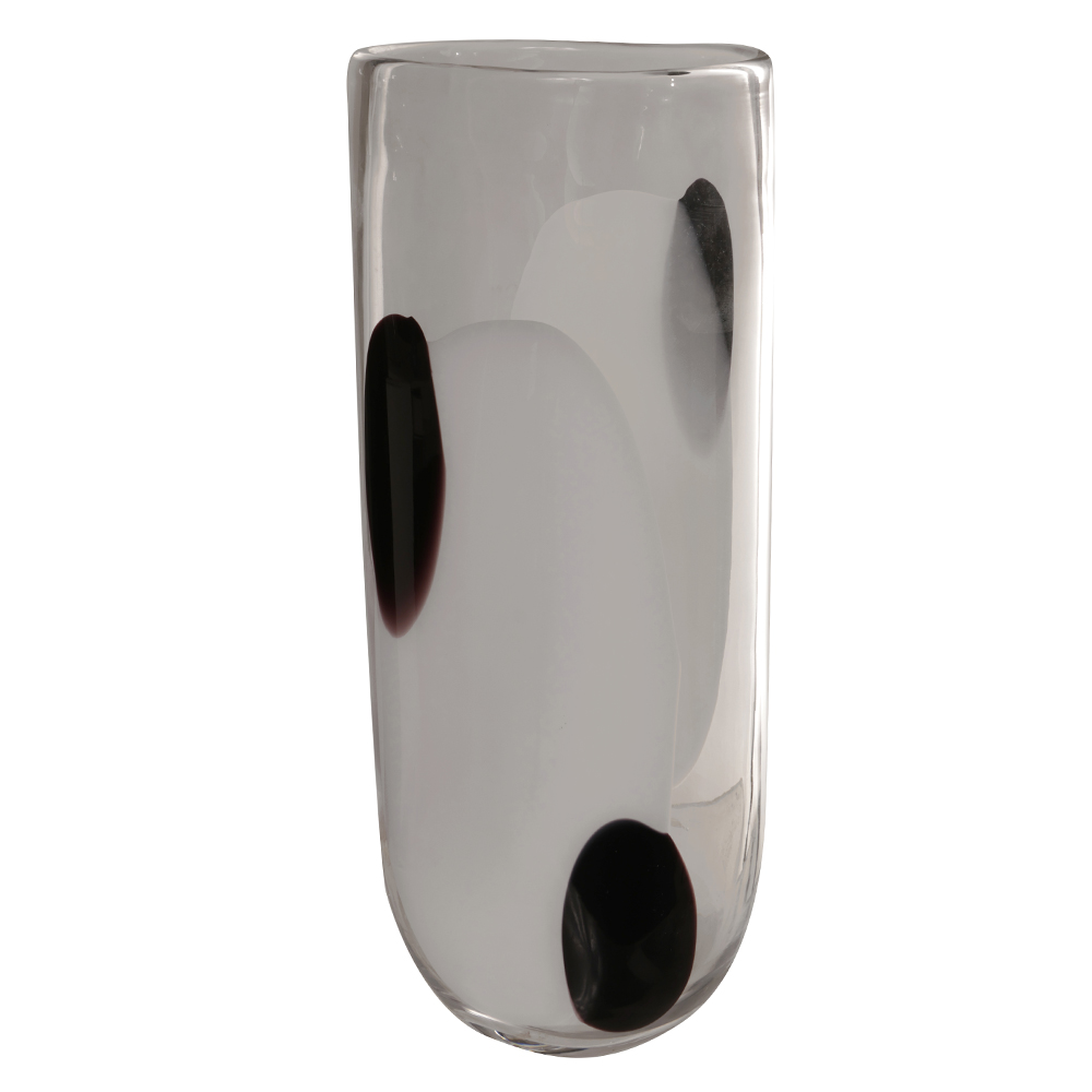 VASO DECOR VIDRO (TRANSPARENTE PRETO) 37,5X16X12cm