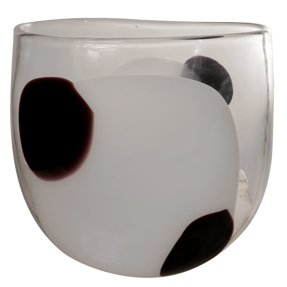 VASO DECOR VIDRO (TRANSPARENTE PRETO) 21,5X19,5X15cm