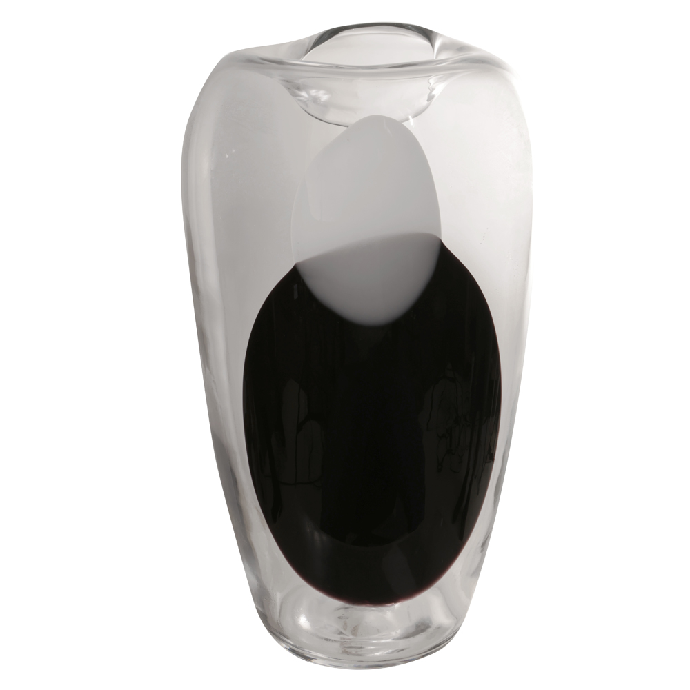 VASO DECOR VIDRO (TRANSPARENTE PRETO) 36,5cm 20,5d