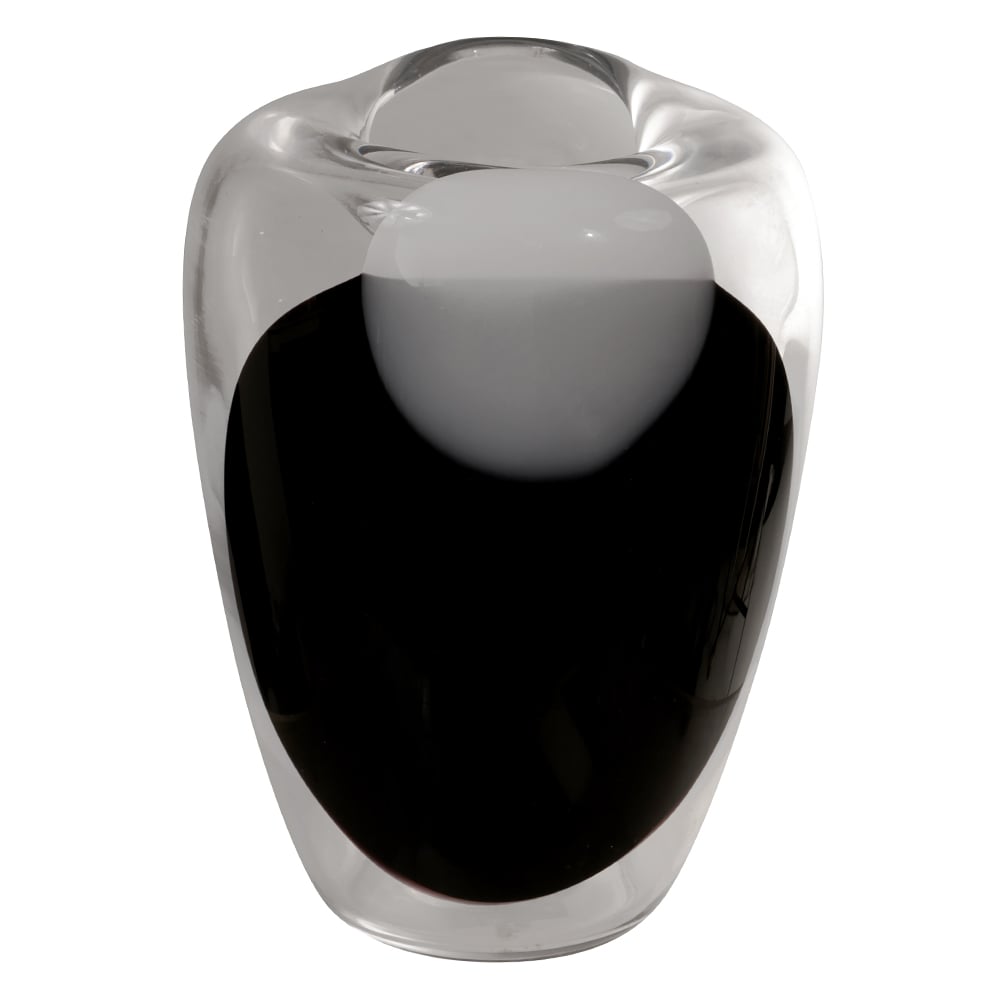 VASO DECOR VIDRO (TRANSPARENTE PRETO) 23cm 16d