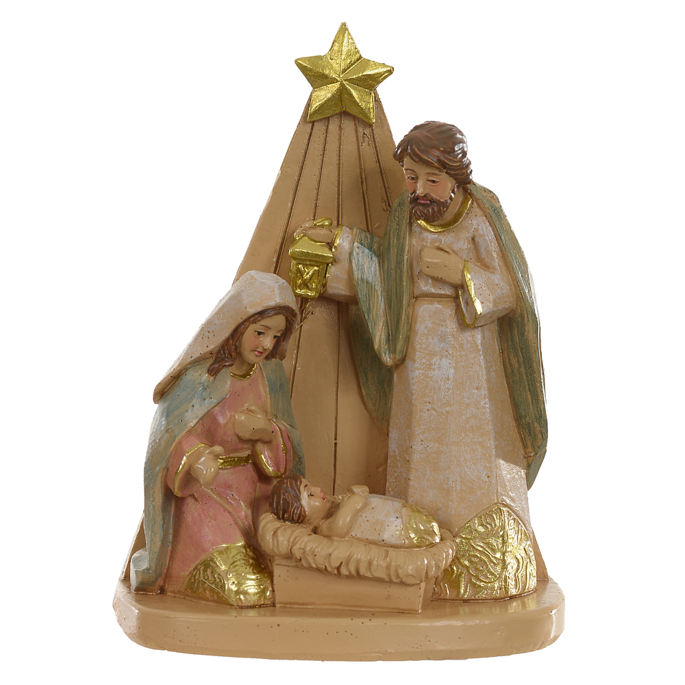 RESINA NATAL SAGRADA FAMILIA (COLORIDO) 10,5X8cm