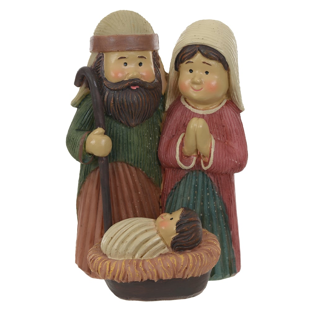 RESINA NATAL SAGRADA FAMILIA INFANTIL (COLORIDO) 11X7,5cm