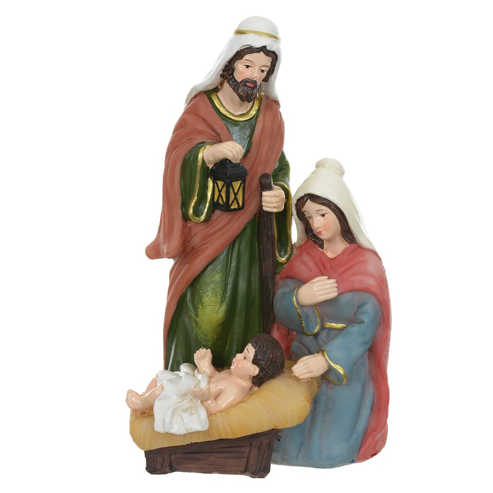 RESINA NATAL SAGRADA FAMILIA (COLORIDO) 14,5X9,5cm