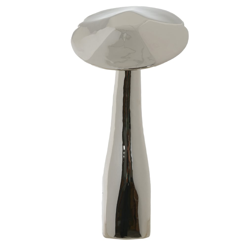 ESCULTURA DECORATIVA CERAMICA COGUMELO (PRATA) 31,2cm 16,1d