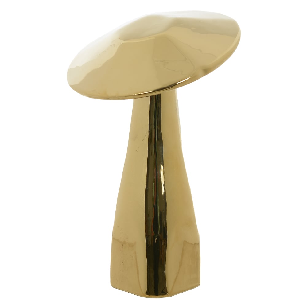 ESCULTURA DECORATIVA CERAMICA COGUMELO (DOURADO) 21,3cm 14d