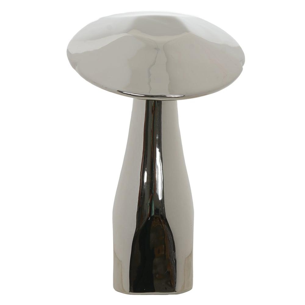ESCULTURA DECORATIVA CERAMICA COGUMELO (PRATA) 21,3cm 14d