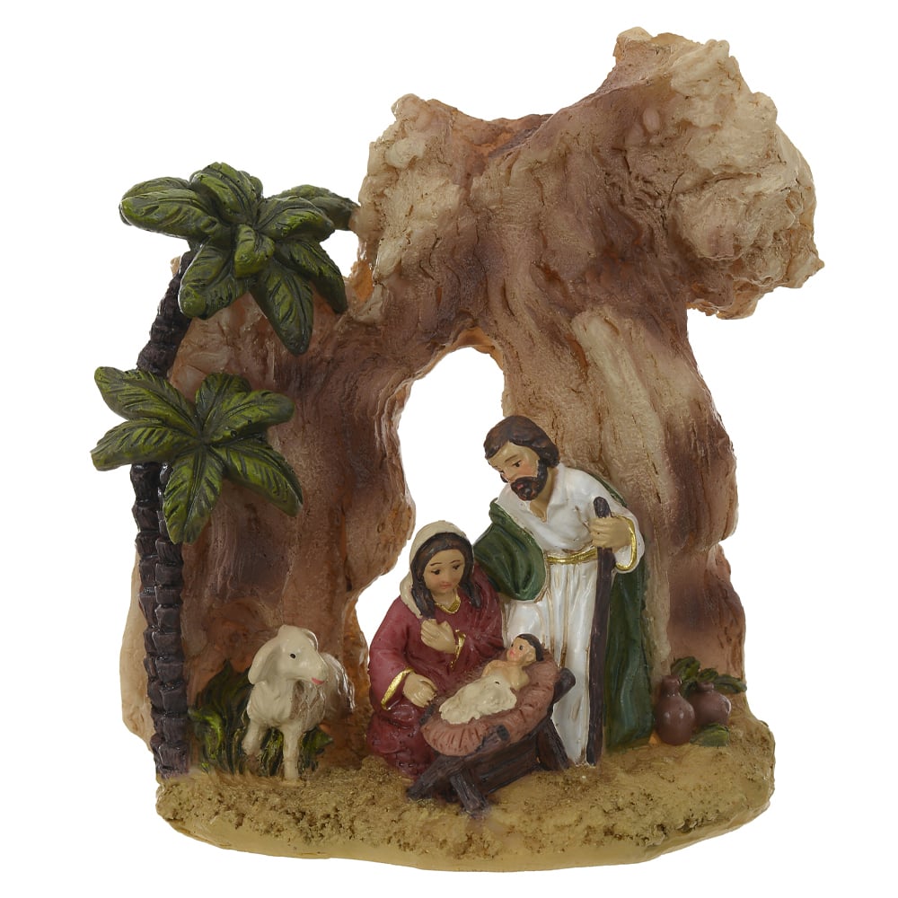 RESINA NATAL SAGRADA FAMILIA (COLORIDO) 10X9cm