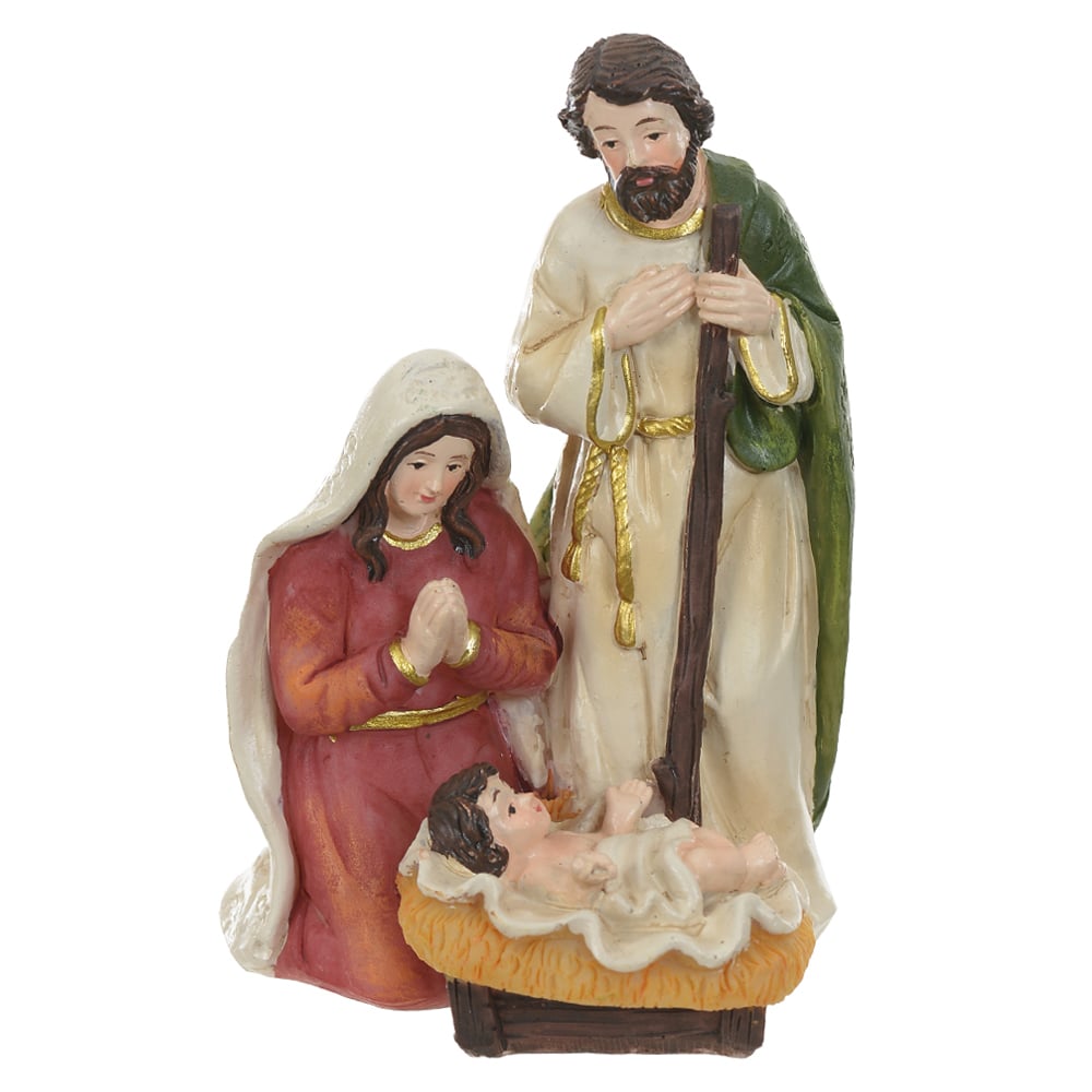 RESINA NATAL SAGRADA FAMILIA (COLORIDO) 12X8cm
