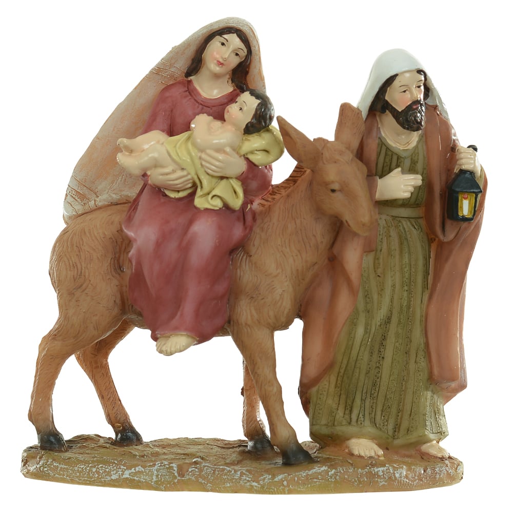 RESINA NATAL SAGRADA FAMILIA (COLORIDO) 15,5X15,5cm