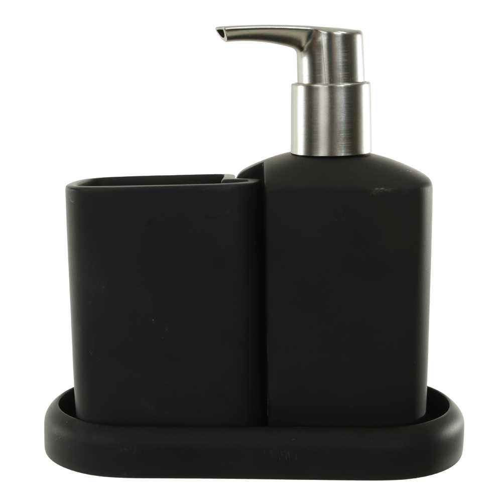 KIT PARA BANHEIRO POLIRESINA 240ml C/3 PECAS (PRETO)