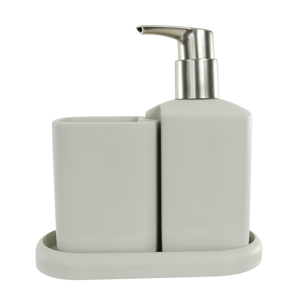 KIT PARA BANHEIRO POLIRESINA 240ml C/3 PECAS (CINZA)