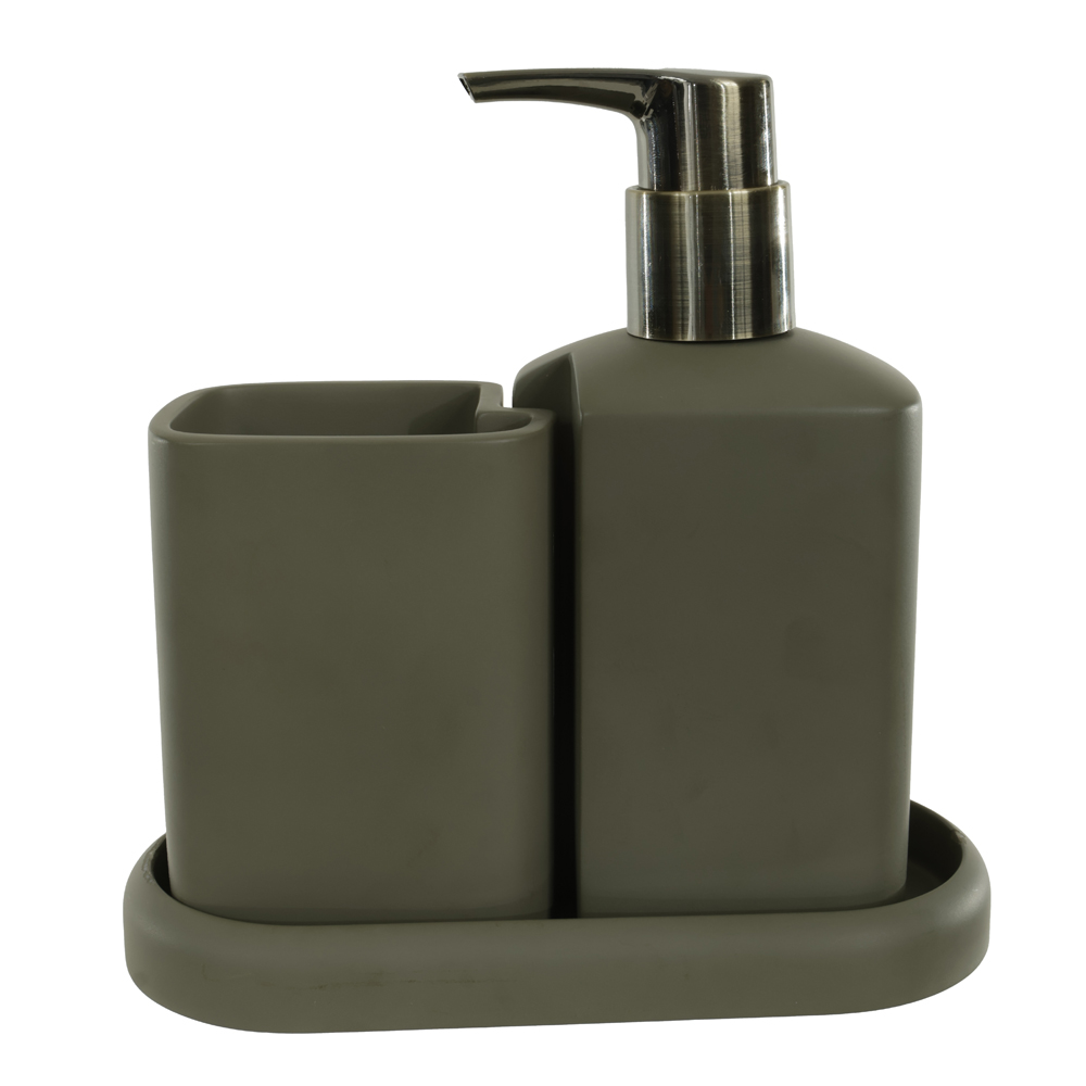 KIT PARA BANHEIRO POLIRESINA 240ml C/3 PECAS (VERDE)