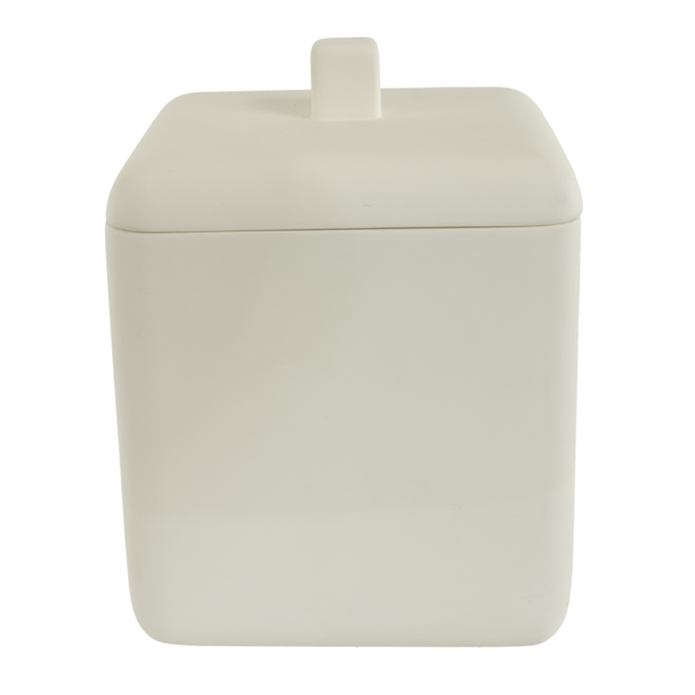 POTE COM TAMPA POLIRESINA 10X9,7X11,2cm STONE (OFFWHITE)